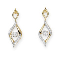 Gold Plate 925 Boucles d&#39;oreilles en argent Bijoux en diamant de danse